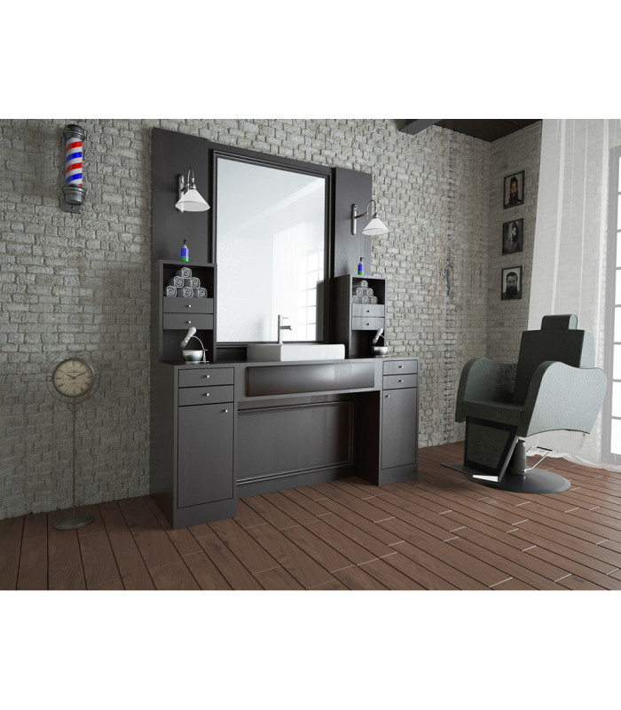 Tocador De Barberia Con Lavacabezas Retro