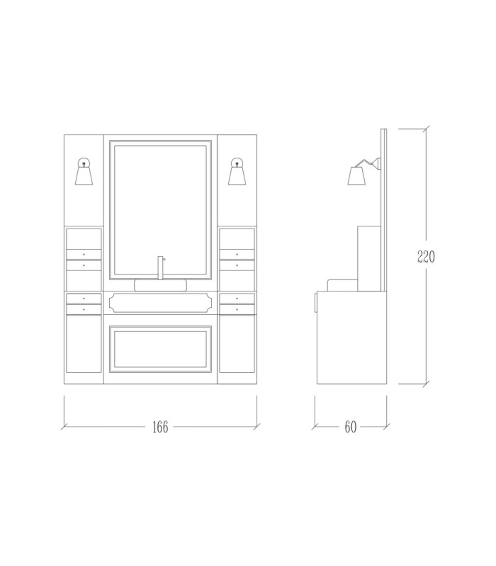 Tocador De Barberia Con Lavacabezas Retro