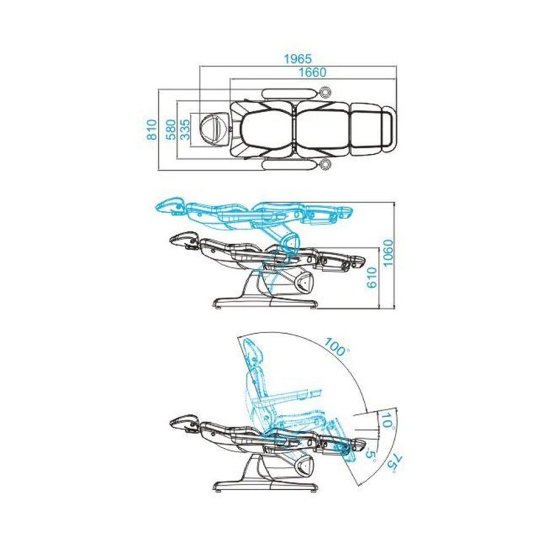 Sillon De Estetica 870 Electrico 3 Motores