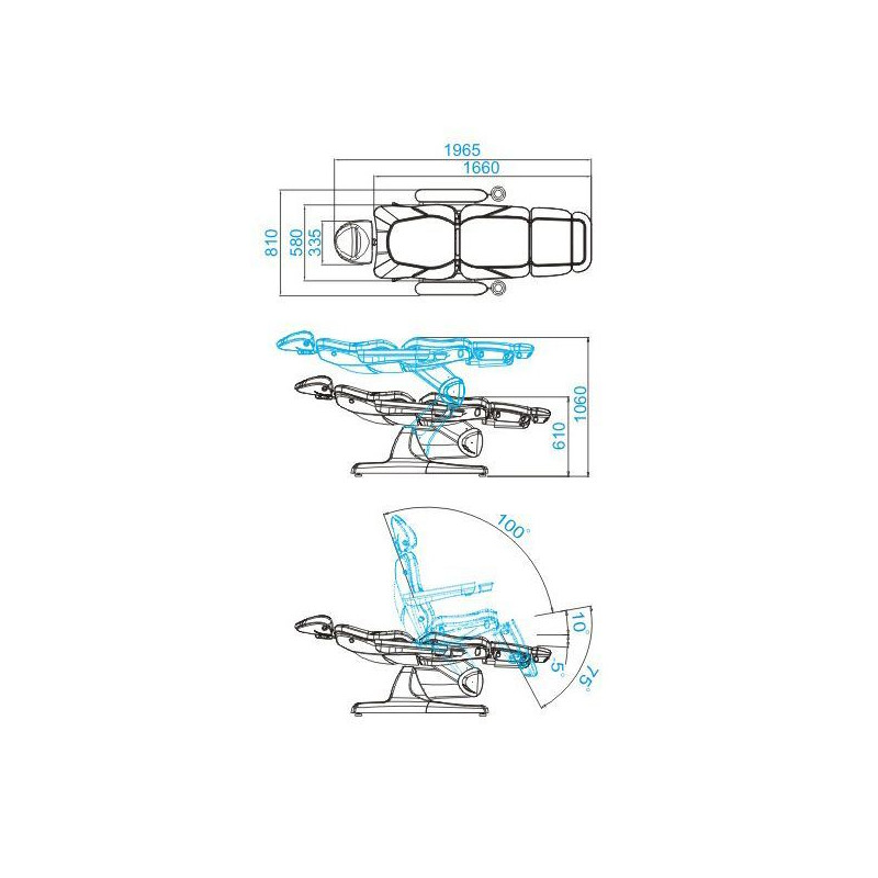 Sillon De Estetica 870 Electrico 3 Motores