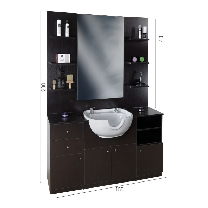 Tocador de Barberia Con Lavacabezas ID