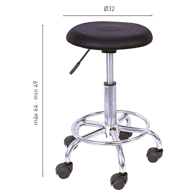 Taburete de Peluqueria Dot Black