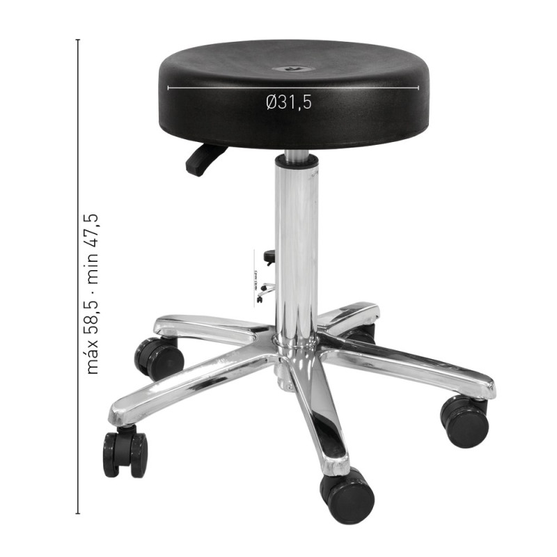 Taburete de Peluqueria Round Black