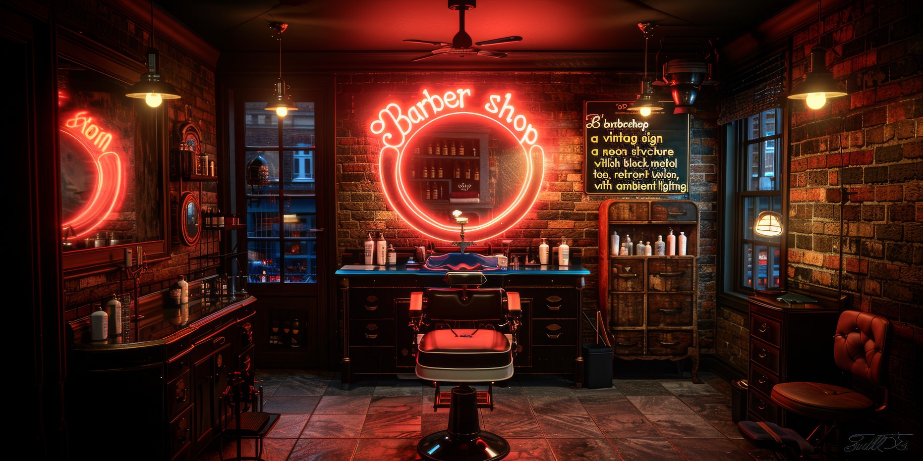 Iluminación para el tocador de barbería